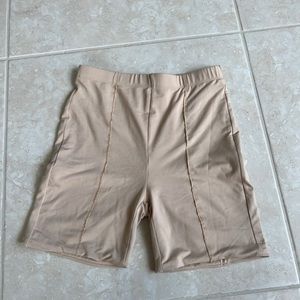 Beige Nude Spandex Biker Shorts